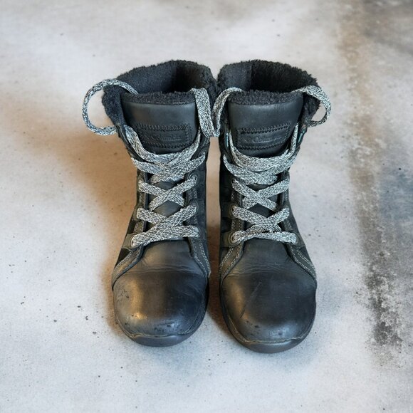 Columbia Mineola Lace Up Winter Boot Black Women's size 6.5 Leather Suede - Picture 2 of 4